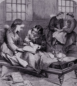 ‘Lady Visitors Helping Out’ (1865)
