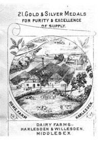Advert for one of the many milk companies in London