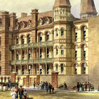 The new building was constructed from 1871-75 along Powis Place